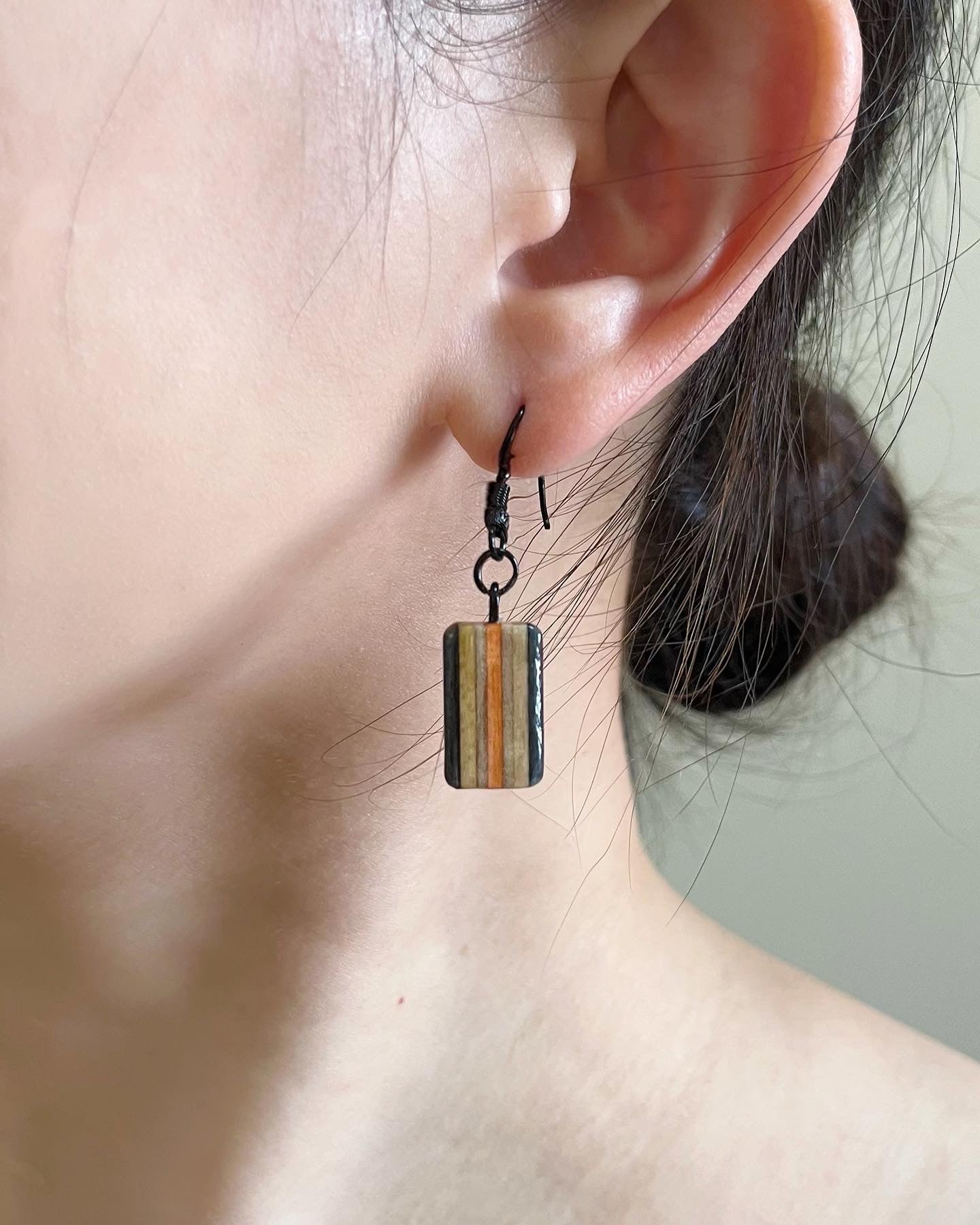 Small rectangle earrings 直線長方形吊墜耳環