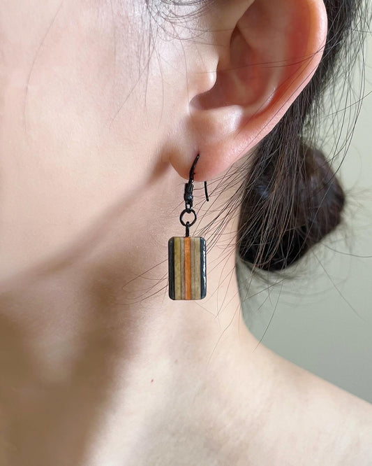 Small rectangle earrings 直線長方形吊墜耳環