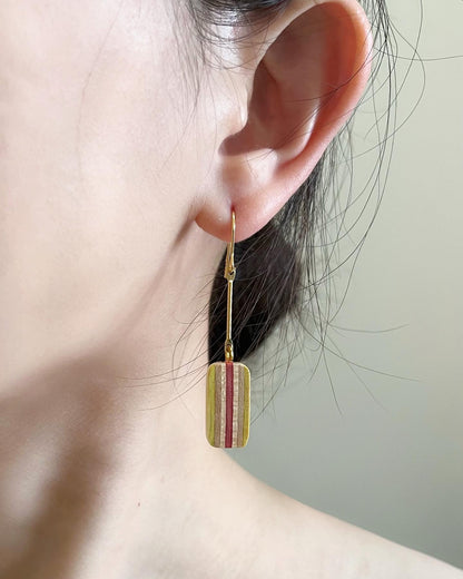 Small rectangle earrings 直線長方形吊墜耳環