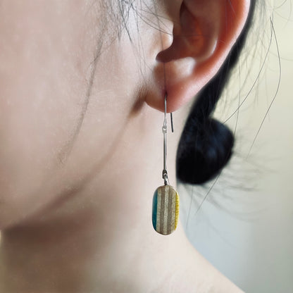 Small rectangle earrings 直線長方形吊墜耳環